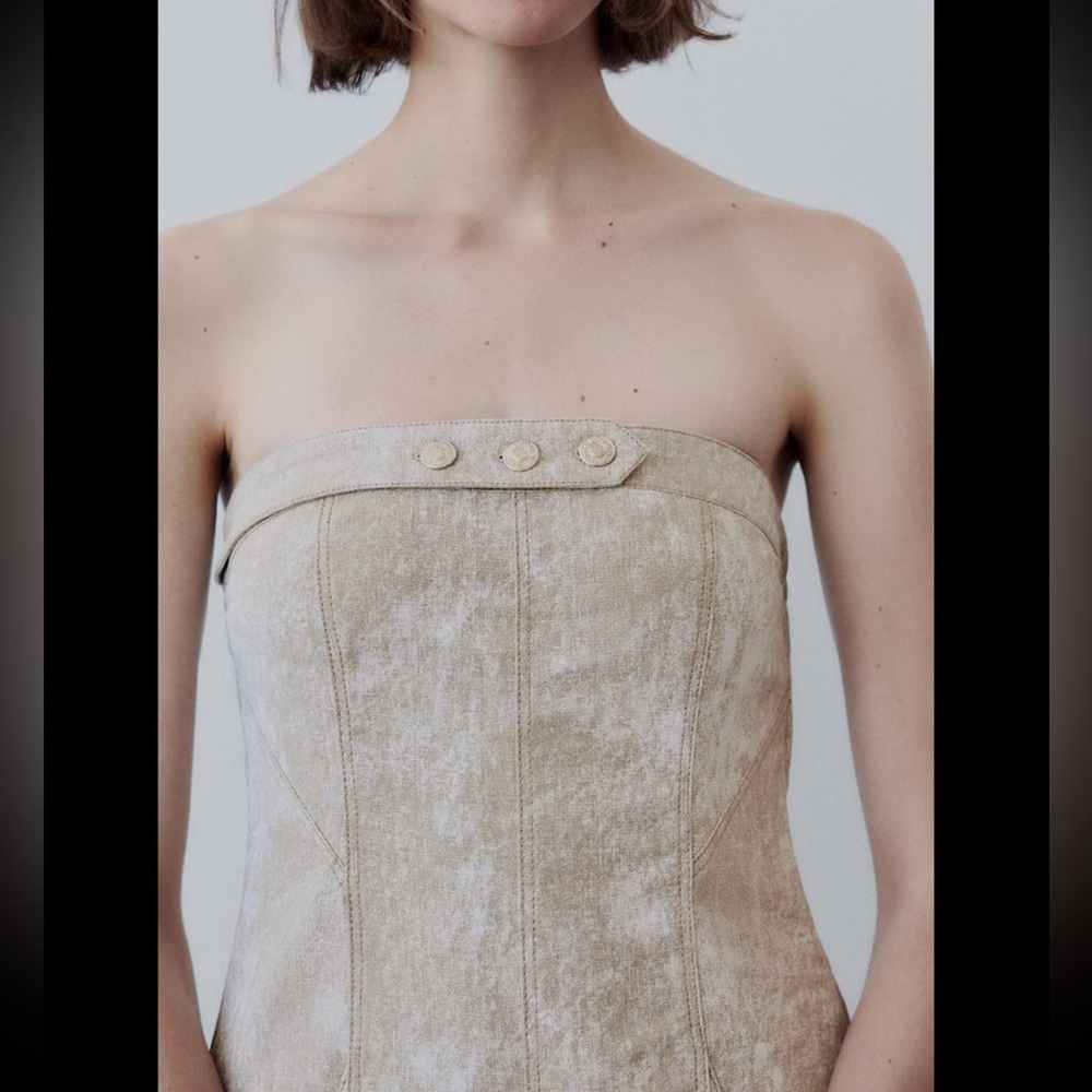 ZARA PRINTED LINEN BLEND JUMPSUIT - SIZE S - BRAND NEW WITH TAG - Picture 9 of 15